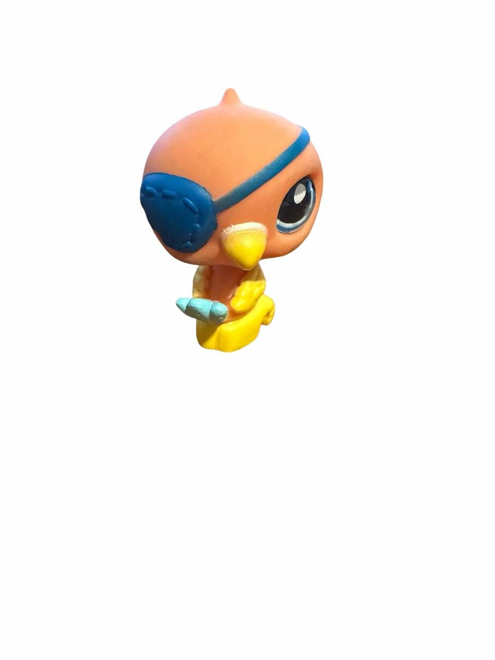 Littlest Pet Shop LPS #882 Orange Bird  Blue Eye Patch Figure